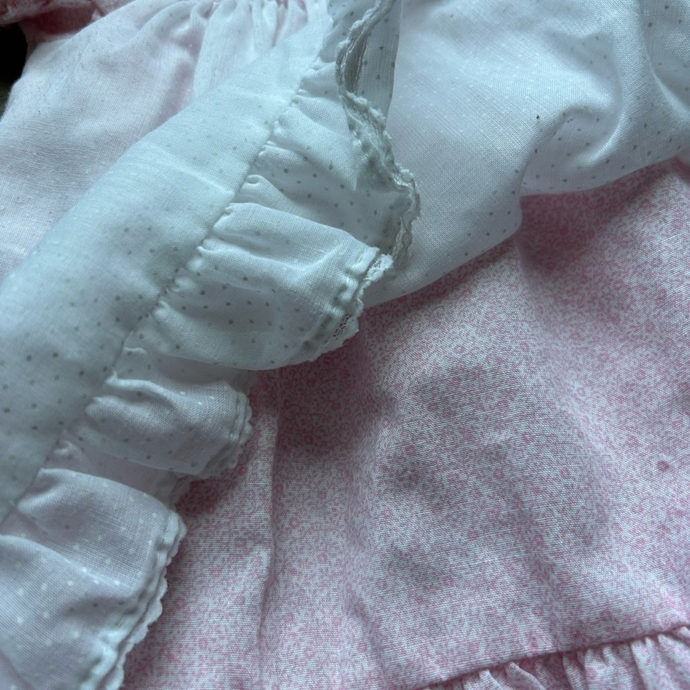 Vintage Polly Flinders Frill Pink Ruffled Baby Dress - Picture 3 of 4